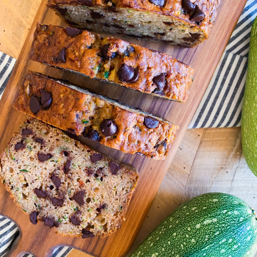 Brown Butter Zucchini Bread with Dark Chocolate Chips