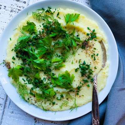Garlic and Herb Mashed Cauliflower