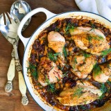 One Pan Roast Chicken with Sun-dried Tomatoes, Fennel and White Beans