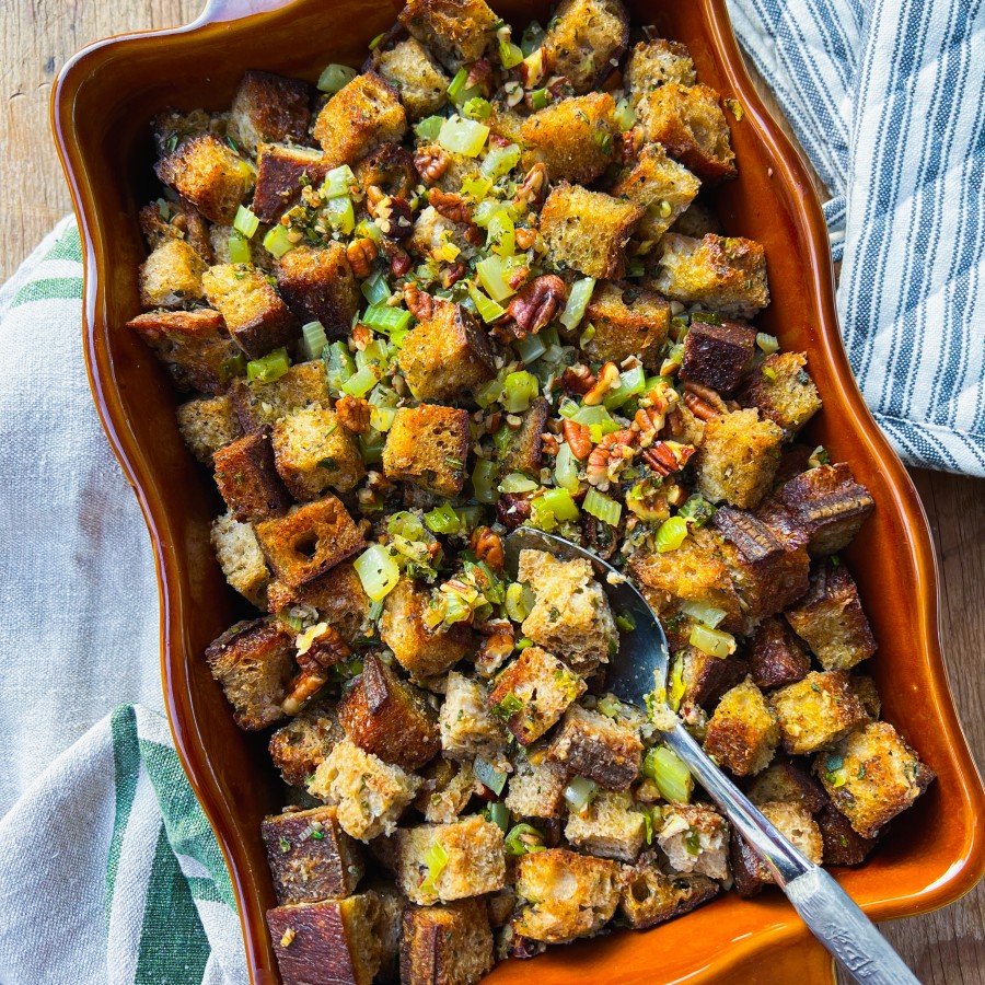 Rustic Stuffing with Herbs and Pecans