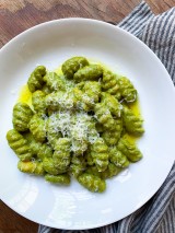 Homemade Hand-Cut Pasta with a Simple Pesto