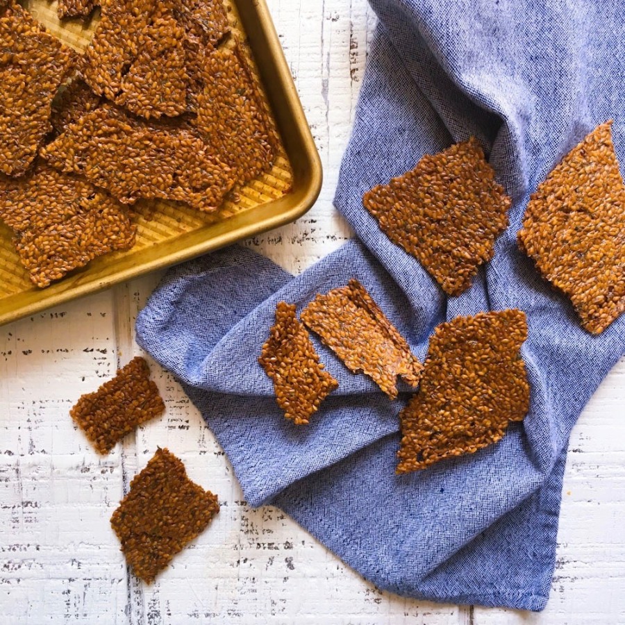 Homemade Sage and Rosemary Flax Seed Crackers