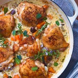 One Pan Chicken with Butternut Squash, Mushrooms and White Beans
