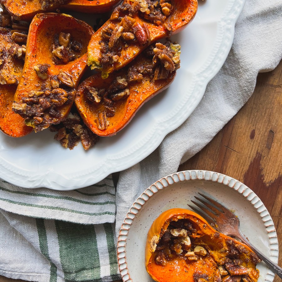 Roasted Honeynut Squash with Brown Butter Pecans