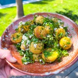 Lemony Roasted Potatoes with Feta and Herbs