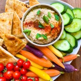 Smoky Grilled Eggplant Dip with Chips and Veggies