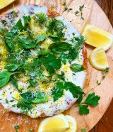 Grilled White Pizza with Lemon and Herbs