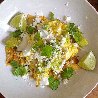 Grilled Chilaquiles with Grilled Eggs