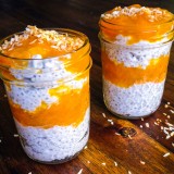Coconut Chia Seed Pudding with Stewed Apricots
