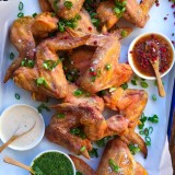 Baked Chicken Wings with 3 Sauces