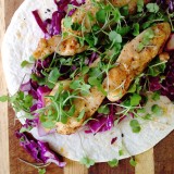 Chicken and Crunchy Red Slaw Wraps