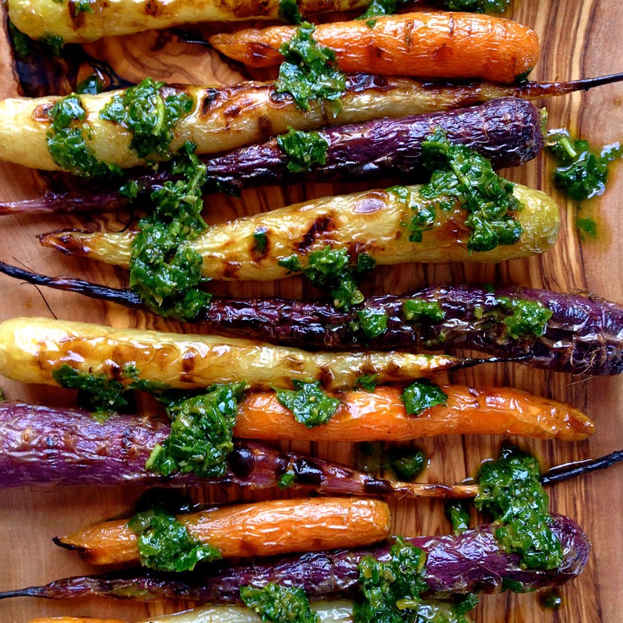 Grilled Heirloom Carrots with an Herb Dressing