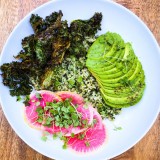 Green Rice Bowl with Crispy Kale and Avocado