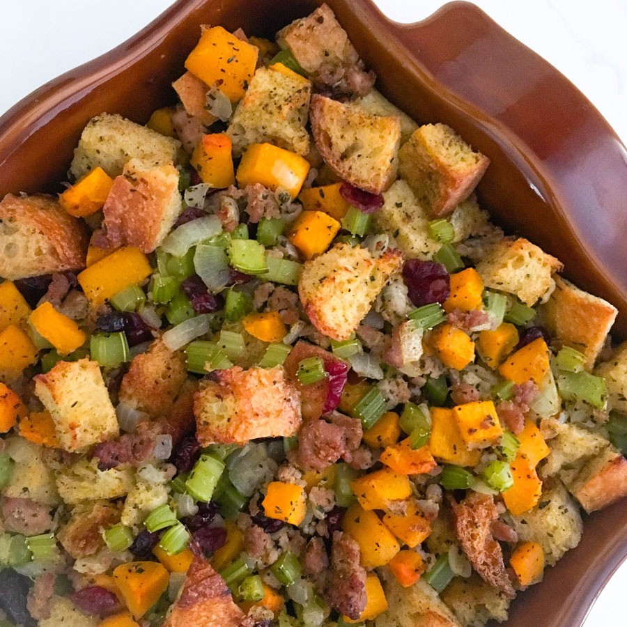 Butternut Squash and Sausage Stuffing