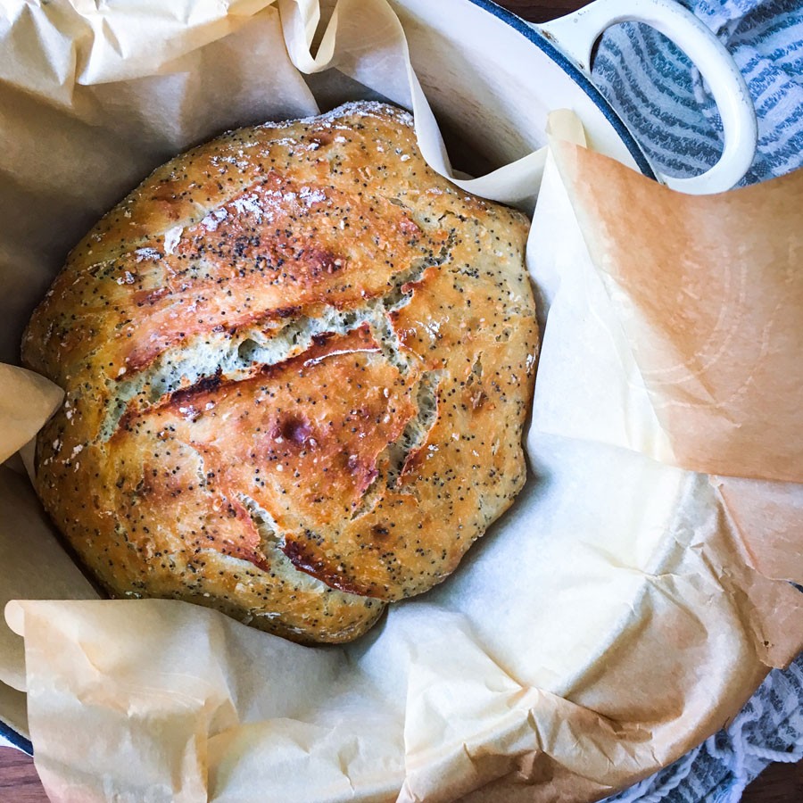No-Knead Bread with Everything Bagel Salt
