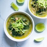 Spicy Chicken Soup with Kale, Zucchini and White Beans
