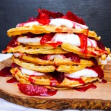 Buttermilk Waffles with Blood Oranges and Coconut Whipped Cream