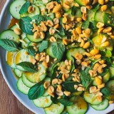 Cucumber Salad with Mint and Salted Peanuts